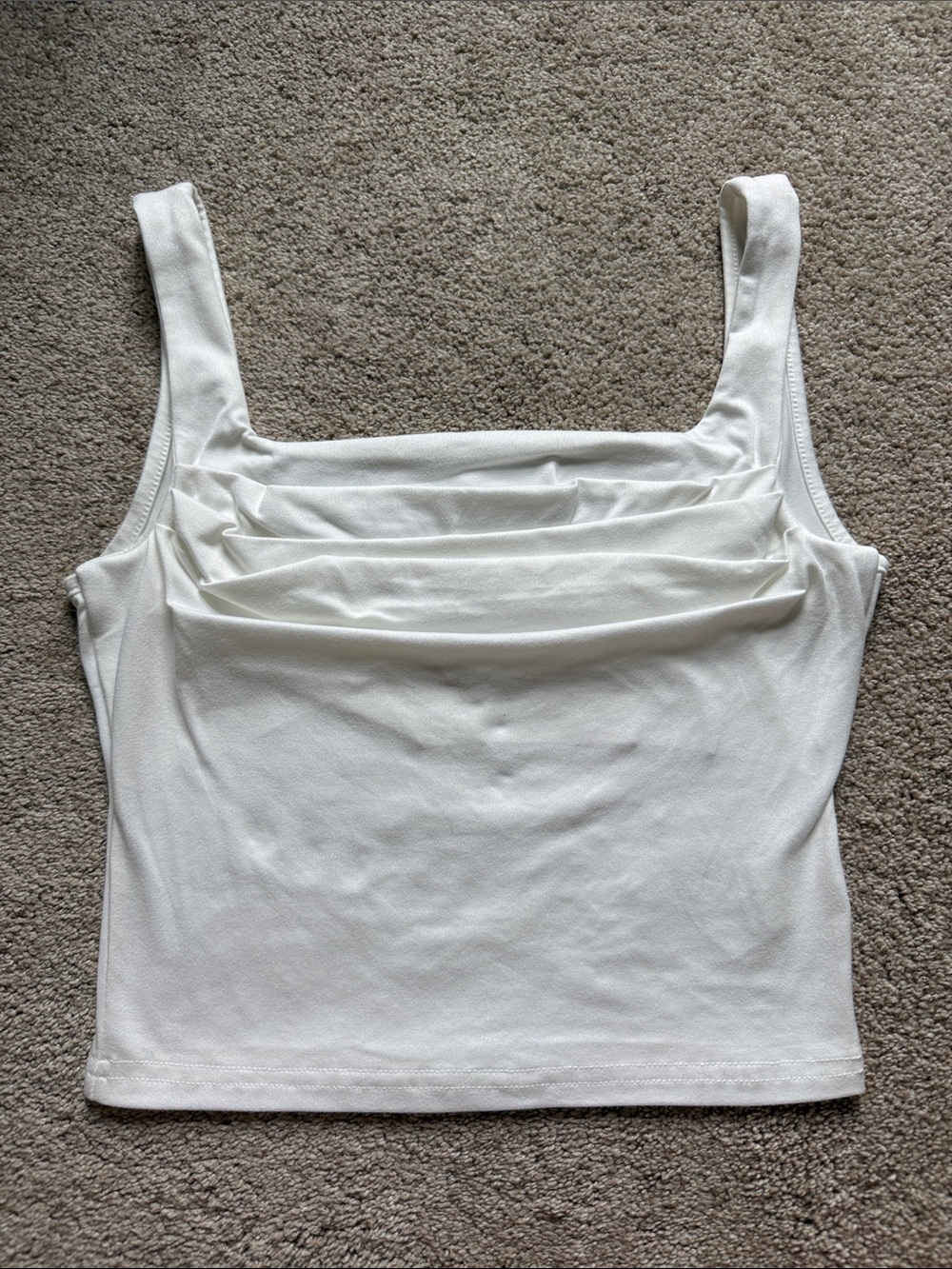 Classic White Square Neck Crop Top